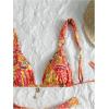 imageWomens 2 Piece Floral Tropical Print Bikini Set Boho Triangle Bathing Suit Tie Backless Swimsuit SetsOrange Patterned