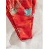 imageWomens 2 Piece Floral Tropical Print Bikini Set Boho Triangle Bathing Suit Tie Backless Swimsuit SetsRed