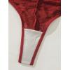 imageWomens 2 Piece Lingerie Set Floral Mesh Push Up Lace Bralette Babydoll Lingerie Bra and Panty SetsBurgundy