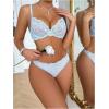 imageWomens 2 Piece Lingerie Set Floral Mesh Push Up Lace Bralette Babydoll Lingerie Bra and Panty SetsLight Blue