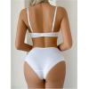 imageWomens 2 Piece Lingerie Sets Scallop Trim Lightly Lined Underwire Bra and Low Rise Briefs UnderwearWhite