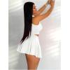 imageWomens 2 Piece Tennis Skirt Set Sleeveless Racerback Crop Tank Tops High Waisted Pleated Mini Skirt OutfitsWhite