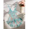 imageWomens Babydoll Lingerie Floral Mesh Frill Ruffle Babydoll Lingerie Dress Chemise NightgownBlue