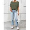 imageWomens Backless Twist Knot T Shirt Oversized Solid Short Sleeve Tees Open Back Asymmetrical Hem Casual TopsArmy Green