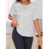imageWomens Backless Twist Knot T Shirt Oversized Solid Short Sleeve Tees Open Back Asymmetrical Hem Casual TopsBlack and White