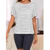 imageWomens Backless Twist Knot T Shirt Oversized Solid Short Sleeve Tees Open Back Asymmetrical Hem Casual TopsBlack and White