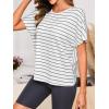 imageWomens Backless Twist Knot T Shirt Oversized Solid Short Sleeve Tees Open Back Asymmetrical Hem Casual TopsBlack and White