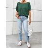 imageWomens Backless Twist Knot T Shirt Oversized Solid Short Sleeve Tees Open Back Asymmetrical Hem Casual TopsDark Green