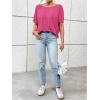 imageWomens Backless Twist Knot T Shirt Oversized Solid Short Sleeve Tees Open Back Asymmetrical Hem Casual TopsHot Pink