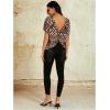 imageWomens Backless Twist Knot T Shirt Oversized Solid Short Sleeve Tees Open Back Asymmetrical Hem Casual TopsMulticolor