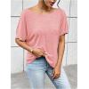 imageWomens Backless Twist Knot T Shirt Oversized Solid Short Sleeve Tees Open Back Asymmetrical Hem Casual TopsPink