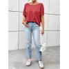 imageWomens Backless Twist Knot T Shirt Oversized Solid Short Sleeve Tees Open Back Asymmetrical Hem Casual TopsRed