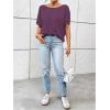 imageWomens Backless Twist Knot T Shirt Oversized Solid Short Sleeve Tees Open Back Asymmetrical Hem Casual TopsViolet Purple