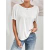 imageWomens Backless Twist Knot T Shirt Oversized Solid Short Sleeve Tees Open Back Asymmetrical Hem Casual TopsWhite