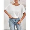 imageWomens Backless Twist Knot T Shirt Oversized Solid Short Sleeve Tees Open Back Asymmetrical Hem Casual TopsWhite