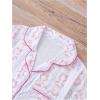 imageWomens Bow Pajamas Sets Short Sleeve Button Down Pajamas Y2k Preppy Cute PJ Set SleepwearBow White