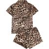 imageWomens Bow Pajamas Sets Short Sleeve Button Down Pajamas Y2k Preppy Cute PJ Set SleepwearBrown
