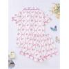 imageWomens Bow Pajamas Sets Short Sleeve Button Down Pajamas Y2k Preppy Cute PJ Set SleepwearFloral Pink