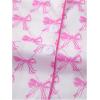 imageWomens Bow Pajamas Sets Short Sleeve Button Down Pajamas Y2k Preppy Cute PJ Set SleepwearPink