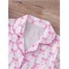 imageWomens Bow Pajamas Sets Short Sleeve Button Down Pajamas Y2k Preppy Cute PJ Set SleepwearPink