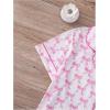 imageWomens Bow Pajamas Sets Short Sleeve Button Down Pajamas Y2k Preppy Cute PJ Set SleepwearPink