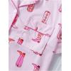 imageWomens Bow Pajamas Sets Short Sleeve Button Down Pajamas Y2k Preppy Cute PJ Set SleepwearPink Graphic