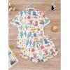 imageWomens Bow Pajamas Sets Short Sleeve Button Down Pajamas Y2k Preppy Cute PJ Set SleepwearWhite