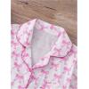 imageWomens Bow Pajamas Sets Short Sleeve Button Down Pajamas Y2k Preppy Cute PJ Set SleepwearWhite and Pink