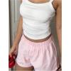 imageWomens Boxer Shorts Striped Straight Leg Low Rise Baggy Shorts Lounge Pajama Bottoms ShortsPink