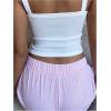 imageWomens Boxer Shorts Striped Straight Leg Low Rise Baggy Shorts Lounge Pajama Bottoms ShortsPink