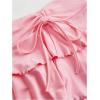 imageWomens Drawstring Bow Side Mini Skirts Tiered Layer Ruffle Elastic Waist Y2K Coquette Short SkirtsCoral Pink