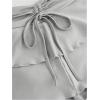 imageWomens Drawstring Bow Side Mini Skirts Tiered Layer Ruffle Elastic Waist Y2K Coquette Short SkirtsGrey