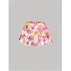 imageWomens Drawstring Bow Side Mini Skirts Tiered Layer Ruffle Elastic Waist Y2K Coquette Short SkirtsOrange Pink