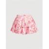 imageWomens Drawstring Bow Side Mini Skirts Tiered Layer Ruffle Elastic Waist Y2K Coquette Short SkirtsPink