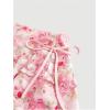 imageWomens Drawstring Bow Side Mini Skirts Tiered Layer Ruffle Elastic Waist Y2K Coquette Short SkirtsPink