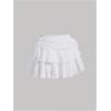 imageWomens Drawstring Bow Side Mini Skirts Tiered Layer Ruffle Elastic Waist Y2K Coquette Short SkirtsWhite