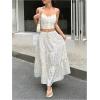imageWomens Flowy Flared Ruffle Hem A Line Maxi Skirts Elastic Waist Elegant Tiered Layer Boho Long SkirtsBlue