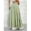 imageWomens Flowy Flared Ruffle Hem A Line Maxi Skirts Elastic Waist Elegant Tiered Layer Boho Long SkirtsMint Green
