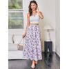 imageWomens Flowy Flared Ruffle Hem A Line Maxi Skirts Elastic Waist Elegant Tiered Layer Boho Long SkirtsMulticolor