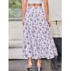 imageWomens Flowy Flared Ruffle Hem A Line Maxi Skirts Elastic Waist Elegant Tiered Layer Boho Long SkirtsMulticolor