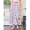 imageWomens Flowy Flared Ruffle Hem A Line Maxi Skirts Elastic Waist Elegant Tiered Layer Boho Long SkirtsMulticolor