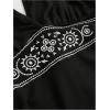 imageWomens Halter Cowgirl Vintage Mini Dress Embroidery Tie Back Sleeveless Ruched Tiered Layer A Line DressesBlack