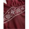 imageWomens Halter Cowgirl Vintage Mini Dress Embroidery Tie Back Sleeveless Ruched Tiered Layer A Line DressesBurgundy