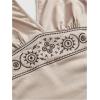 imageWomens Halter Cowgirl Vintage Mini Dress Embroidery Tie Back Sleeveless Ruched Tiered Layer A Line DressesKhaki