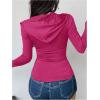 imageWomens Hooded Zip Up Workout Jacket Athletic Yoga Tops Slim Fit Long Sleeve Lightweight T ShirtsHot Pink