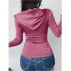 imageWomens Hooded Zip Up Workout Jacket Athletic Yoga Tops Slim Fit Long Sleeve Lightweight T ShirtsPure Pink