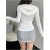 imageWomens Hooded Zip Up Workout Jacket Athletic Yoga Tops Slim Fit Long Sleeve Lightweight T ShirtsWhite