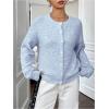 imageWomens Knit Cardigans Long Sleeve Button Dwon Lightweight Cardigan Sweaters Trendy Fall OutfitsBlue