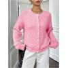 imageWomens Knit Cardigans Long Sleeve Button Dwon Lightweight Cardigan Sweaters Trendy Fall OutfitsHot Pink