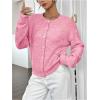 imageWomens Knit Cardigans Long Sleeve Button Dwon Lightweight Cardigan Sweaters Trendy Fall OutfitsHot Pink